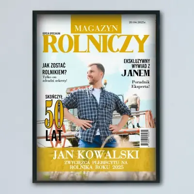 Plakat ROLNIK – personalizowana okładka magazynu z Twoim zdjęciem | Prezent dla Rolnika