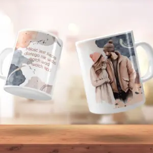 Kubek „Miłość jest ślepa, dlatego nie widzi moich wad (i Twoich też)” – zabawny prezent dla pary