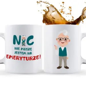 Kubek prezent z humorem dla emeryta