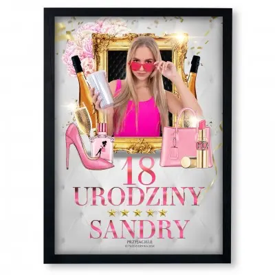 Personalizowany plakat urodzinowy 30x40 cm – wyjątkowy prezent w ramce