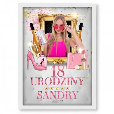Personalizowany plakat urodzinowy 30x40 cm – wyjątkowy prezent w ramce