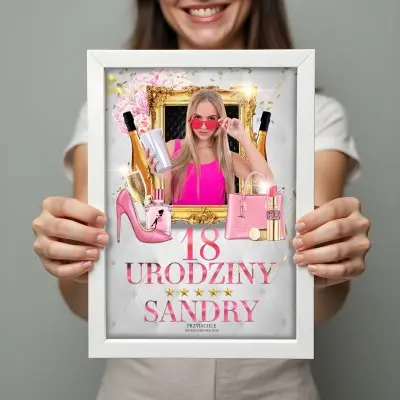 Personalizowany plakat urodzinowy 30x40 cm – wyjątkowy prezent w ramce