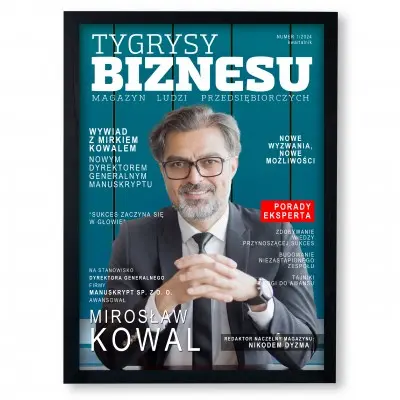 Personalizowany plakat „Tygrysy Biznesu” 30x40 cm – prestiżowa okładka magazynu