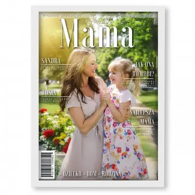 Personalizowana Okładka Magazynu MŁODA MAMA – Format A3 w Ramce