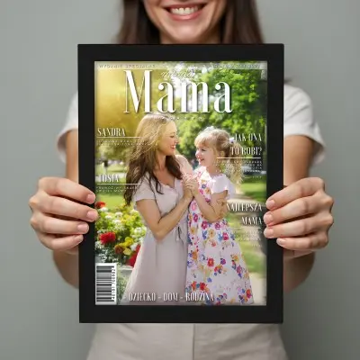 Personalizowana Okładka Magazynu MŁODA MAMA – Format A3 w Ramce