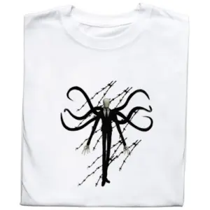 Koszulka z Nadrukiem Slenderman | Straszny Prezent dla Fana Horroru i Pop Kultury