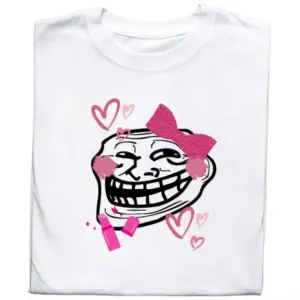 Koszulka z Nadrukiem Trollface | Kultowy Prezent dla Fana Śmiesznych Memów