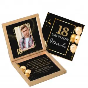 Drewniana Skrzynka na 18 Urodziny | Prezent na Pieniądze i Życzenia