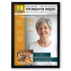 Okładka Magazynu Informator Miejski – Personalizowany Prezent w Ramce A4