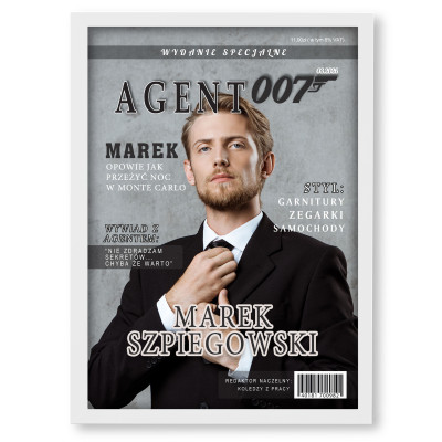 Personalizowana Okładka Magazynu „Agent 007” ze zdjęciem