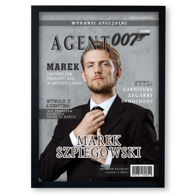Personalizowana Okładka Magazynu „Agent 007” ze zdjęciem