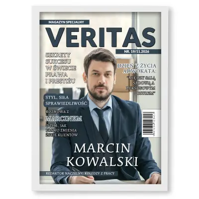 Plakat „Prawo VERITAS” ze zdjęciem – Elegancki Prezent dla Prawnika lub Absolwenta