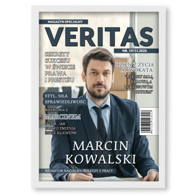 Plakat „Prawo VERITAS” ze zdjęciem – Elegancki Prezent dla Prawnika lub Absolwenta