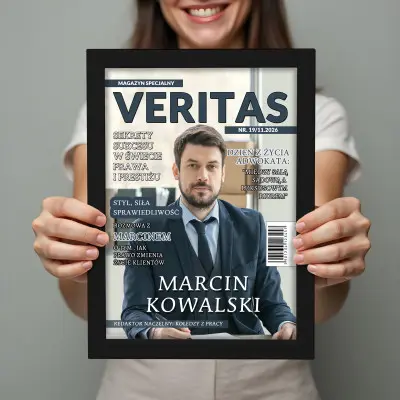 Plakat „Prawo VERITAS” ze zdjęciem – Elegancki Prezent dla Prawnika lub Absolwenta
