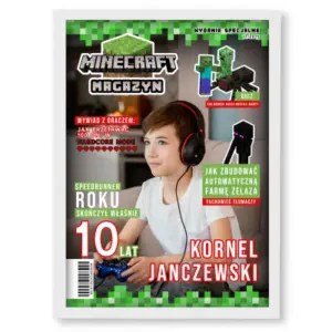 Personalizowany plakat „Minecraft” ze zdjęciem – idealny prezent dla fana gry