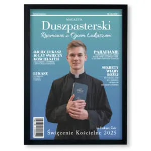 Personalizowany plakat „Magazyn Duszpasterski” ze zdjęciem – wyjątkowy prezent religijny