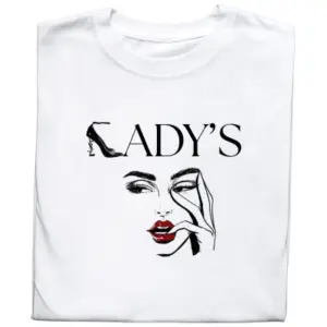 Koszulka z Nadrukiem Lady’s | Subtelna Grafika Zarysu Pani dla Stylowej Kobiety
