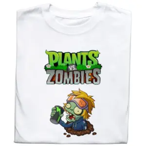 Koszulka z Nadrukiem Plants vs Zombies | Gamingowa Grafika z Gry