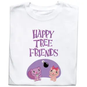 Koszulka z Nadrukiem Happy Tree Friends | Grafika z Kultowej Bajki Cartoon