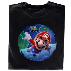 Koszulka z Nadrukiem Super Mario Galaxy | Grafika z Gry i Gaming