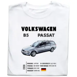 Koszulka z Nadrukiem Volkswagen B5 Passat | Samochód i Motoryzacyjne Hobby