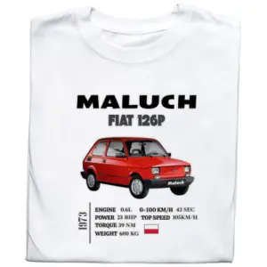 Koszulka z Nadrukiem Maluch | Fiat 126p – Samochód i Motoryzacyjne Hobby