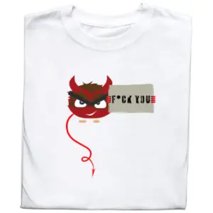 Koszulka z Nadrukiem Diabeł | Devil F*ck You Meme – Śmieszna Emotka