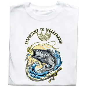 Koszulka z Nadrukiem Karp | Stworzony Do Wędkowania – Ryby i Hobby Wędkarza