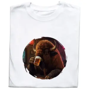 Koszulka z Nadrukiem Żubr Pijący Żubra