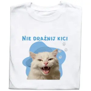 Koszulka z Nadrukiem Kot | Śmieszny Meme – Nie Drażnij Kici