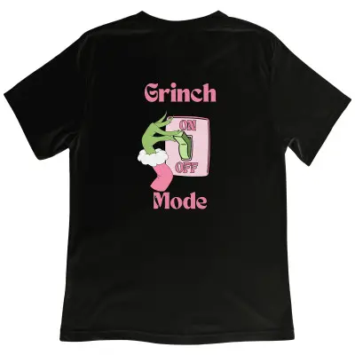 Koszulka z Nadrukiem Grinch Mode On | Świąteczny Prezent na Gwiazdkę
