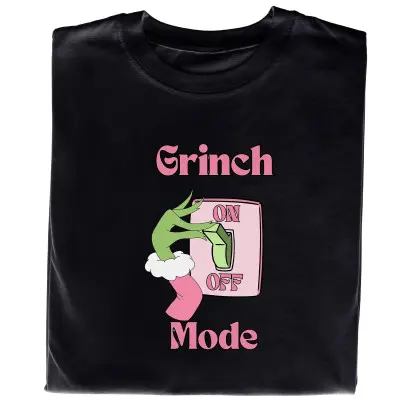 Koszulka z Nadrukiem Grinch Mode On | Świąteczny Prezent na Gwiazdkę