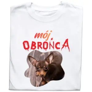 Koszulka z Nadrukiem Mój Obrońca | Personalizowane Zdjęcie Twojego Psa