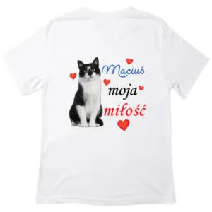 Koszulka z Nadrukiem – Zdjęcie Twojego Kota „Moja Miłość”