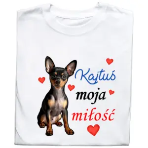 Koszulka z Nadrukiem – Zdjęcie Twojego Psa „Moja Miłość” | Dla Miłośników Psów