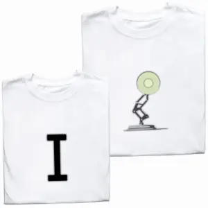 Koszulki dla Par – Lampa i Litera (Inspiracja Stylem Pixar) – Kreatywny Pomysł na Prezent