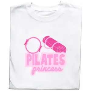 Koszulka z Nadrukiem „Pilates Princess” – Idealny Prezent dla Fanki Pilatesu i Aktywnego Stylu Życia