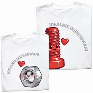 Koszulki dla Par „Idealnie Dopasowani” – Prezent na Walentynki, Rocznicę i Urodziny