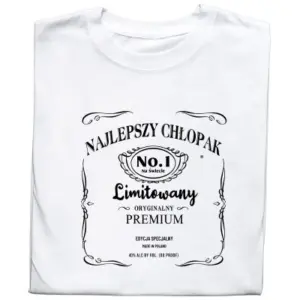 Koszulka z Nadrukiem „Najlepszy Chłopak – Whiskey” – Idealny Prezent dla Chłopaka