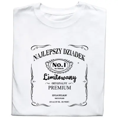 Koszulka z Nadrukiem „Dla Najlepszego Dziadka – Whiskey” – Śmieszny Prezent