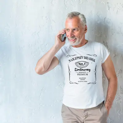 Koszulka z Nadrukiem „Dla Najlepszego Dziadka – Whiskey” – Śmieszny Prezent