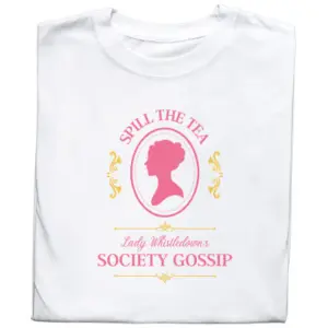 Koszulka z Nadrukiem „Lady Whistledown” – Stylowy Prezent