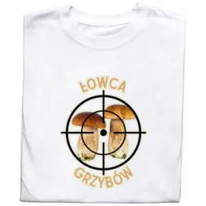 Koszulka z nadrukiem „Łowca Grzybów” – śmieszny prezent dla grzybiarza