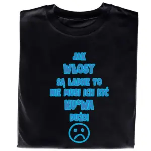 Koszulka z nadrukiem – śmieszny prezent dla łysego lub z zakolami