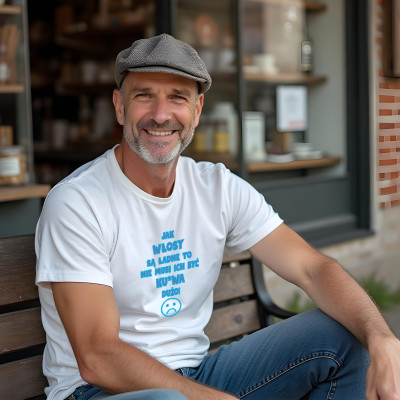 Koszulka z nadrukiem – śmieszny prezent dla łysego lub z zakolami