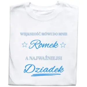 Koszulka z nadrukiem – prezent na Dzień Babci i Dziadka z imieniem dziadka