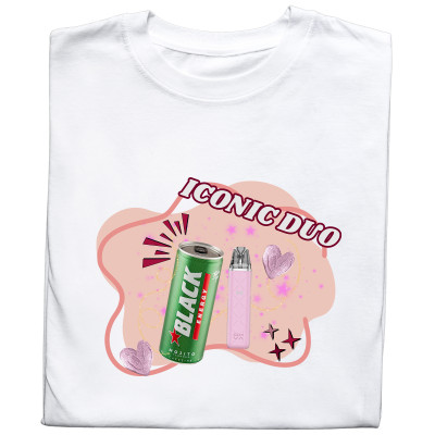 Koszulka z nadrukiem Iconic Duo – prezent dla fana energetyka