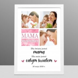 Wyjątkowy Prezent dla Mamy – Personalizowany Plakat ze Zdjęciem w Ramce