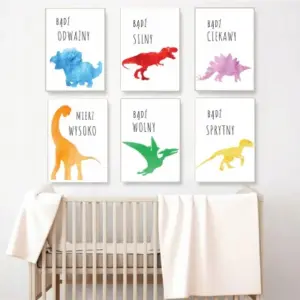 PLAKAT DO POKOJU DZIECIĘCEGO + RAMKA ( 6 sztuk )