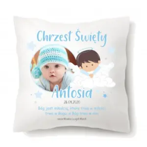 Foto poduszka z Twoim zdjęciem na chrzest, prezent